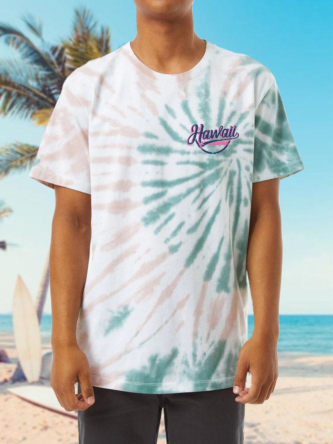Coconut Tree Vacation Cotton Blends Short Sleeve T-Shirt