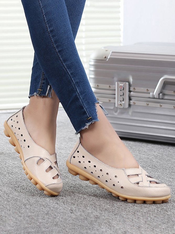 JFN Hollow Breathable Soft Flat Shoes