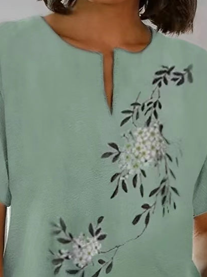 Floral Regular Fit Cotton Tops