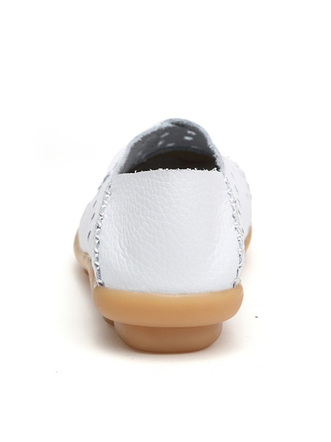 JFN Women's Hollow Breathable Cowhide Soft Shoe