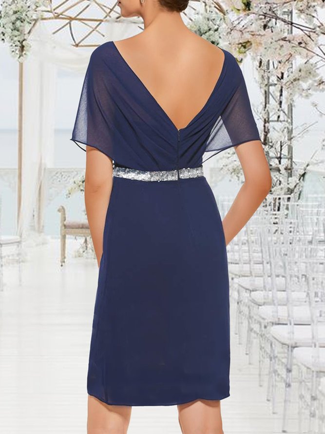 Chiffon Sequin elegant short Dress Plus Size