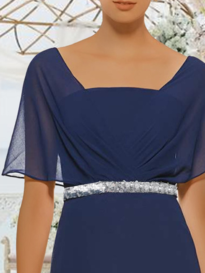 Chiffon Sequin elegant short Dress Plus Size