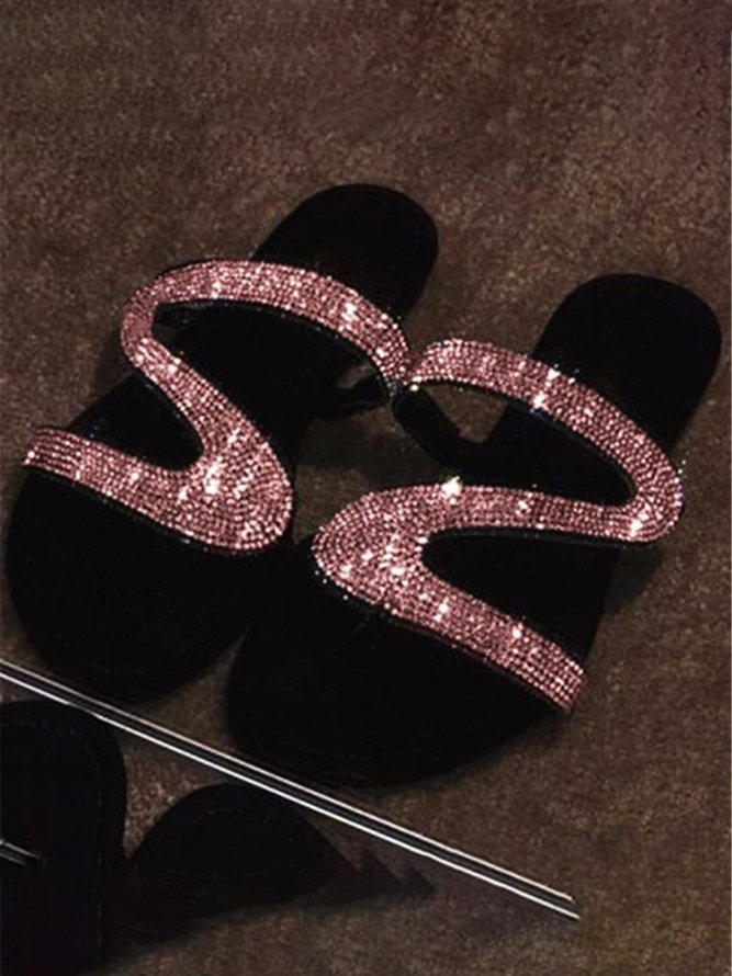 Rhinestone S Letter Sexy Sandals