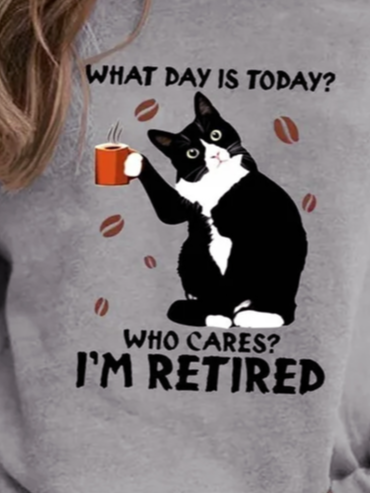 JFN Black Cat What Day Is Today Who Care Sweatshirts