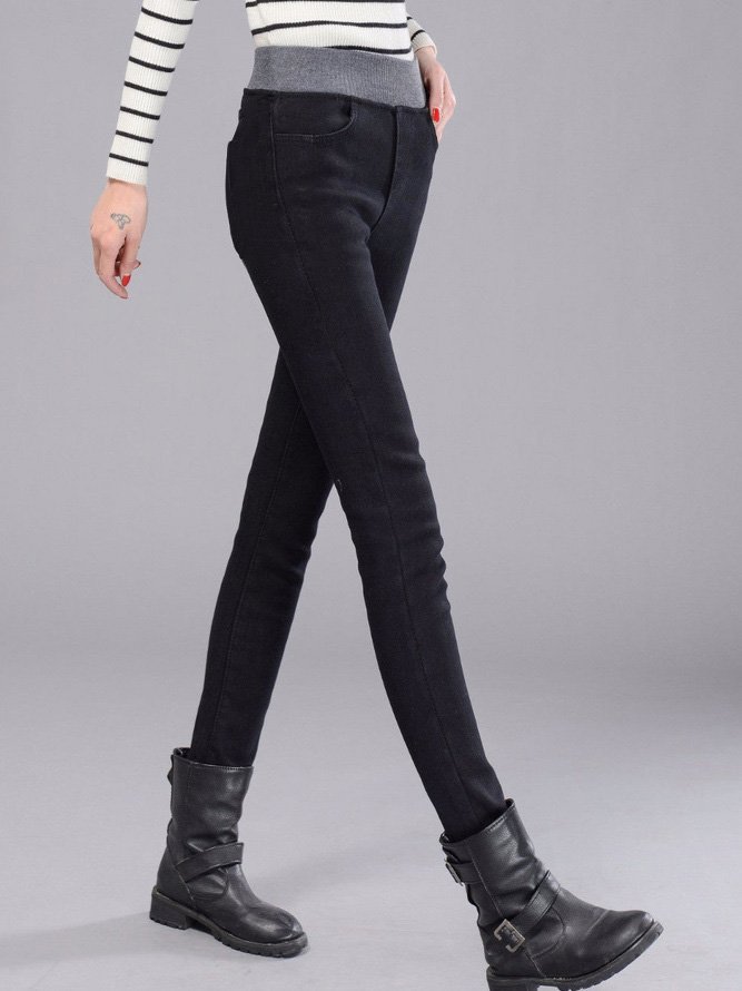 Casual Elastic Waist Stretch Jeans