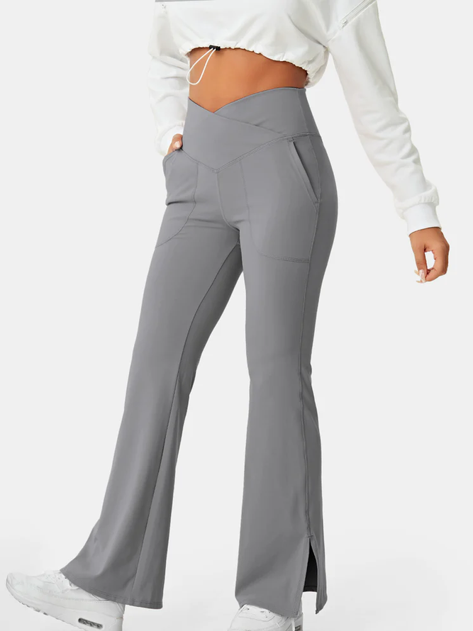 JFN Casual Cotton-Blend Plain Casual Pants