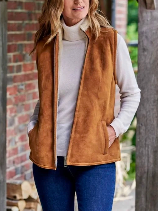 Stand Collar Suede Boho Jacket