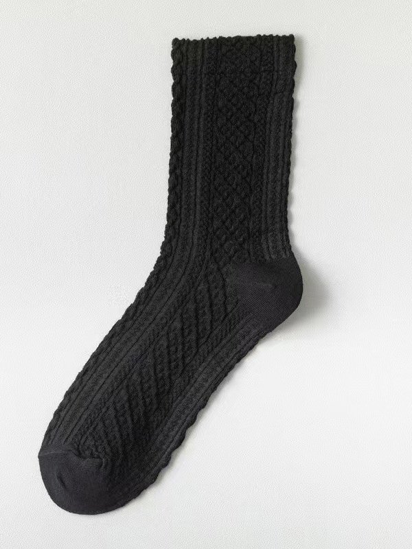Casual Retro Twist Pattern Warm Wool Socks Autumn and Winter Socks