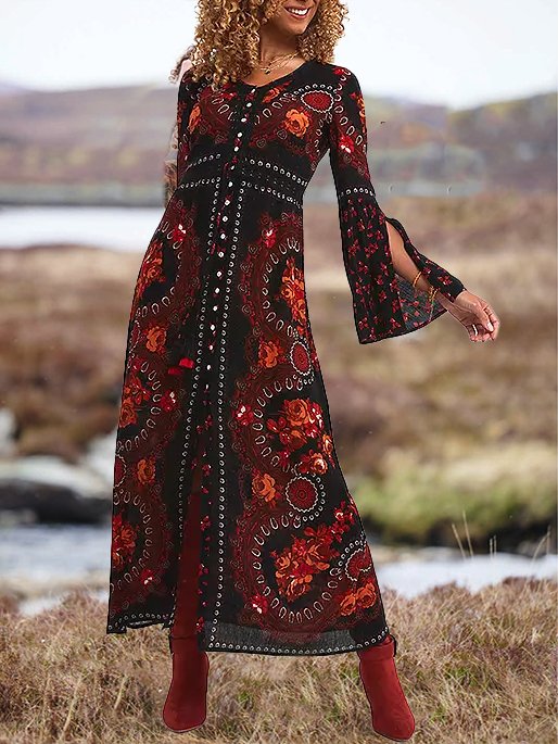 Ethnic Cotton-Blend Dress