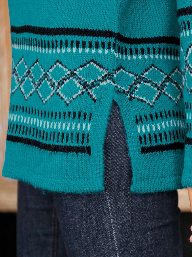 Crew Neck Wool/Knitting Regular Fit Sweater
