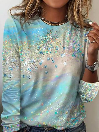 Casual Ombre Regular Fit Crew Neck T-Shirt