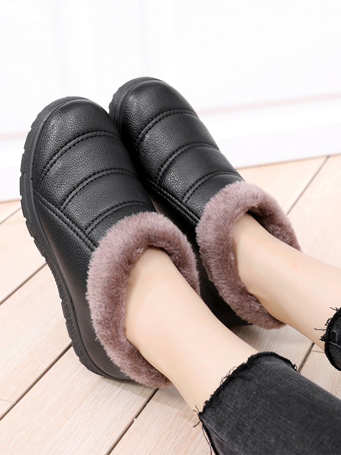 Simple Casual Warm Plush Ankle Boots