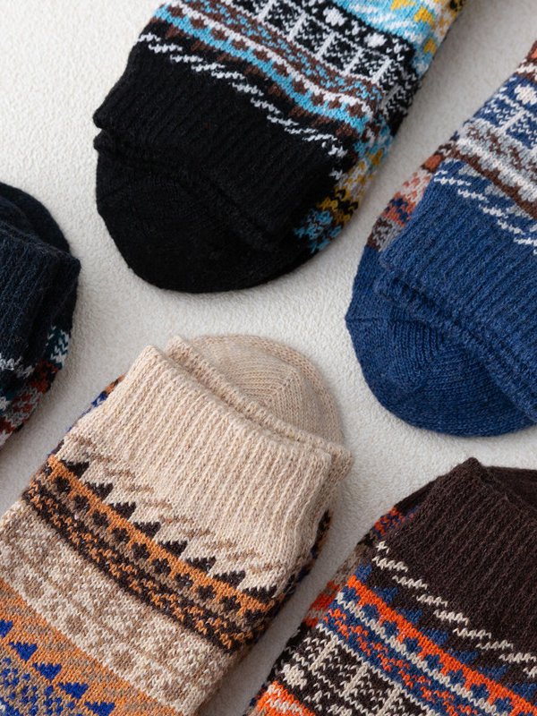 Casual Everyday Ethnic Pattern Striped Cotton Socks