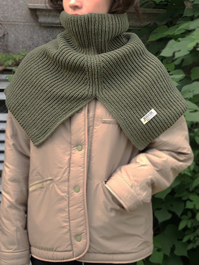 Casual Striped Pattern Simple Thickened Pullover Scarf Autumn Winter Warm Accessories
