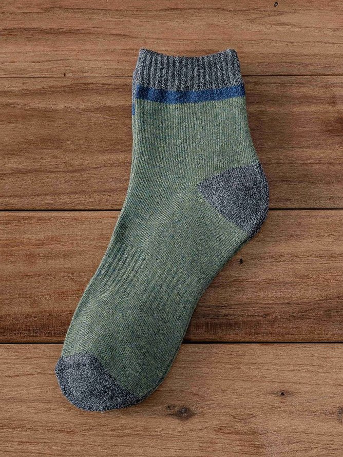 Casual Multicolor Striped Pattern Cotton Socks Daily Commuting Accessories