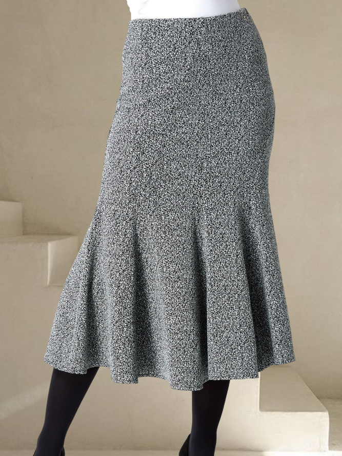 Woolen Plain Urban Skirt
