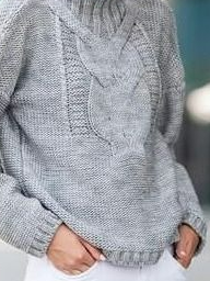 Plain Casual Yarn/Wool Yarn Sweater