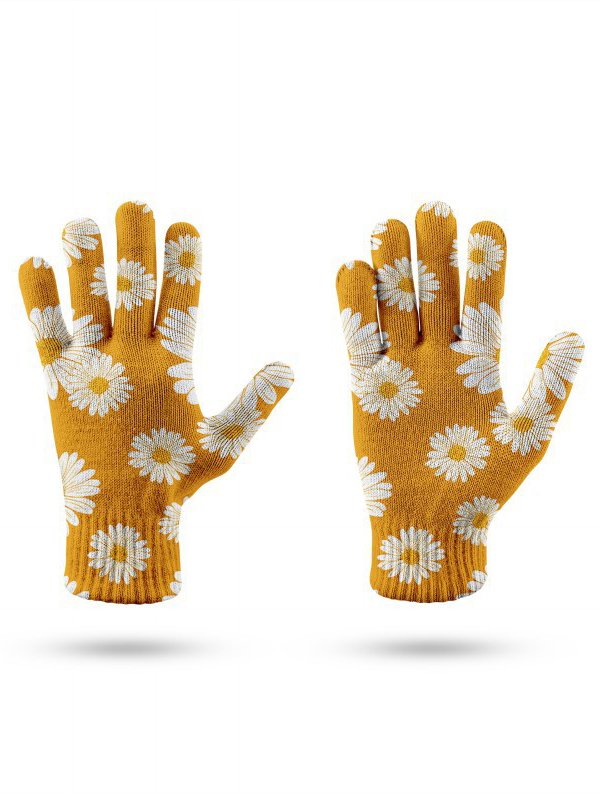 Boho Floral Five Finger Gloves Daily Commuting Outdoor Accessories