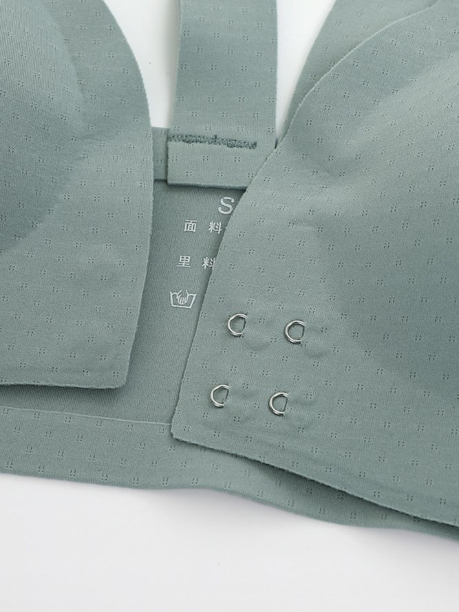 Soft High Elasticity Front Open Button No Steel Rim Underwear Plus Size