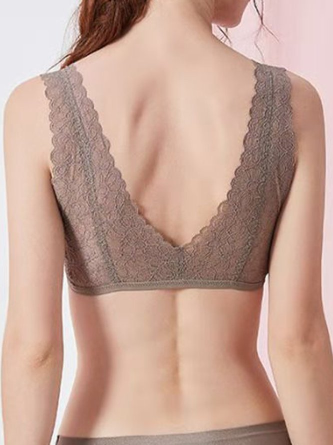 Sexy Lace Back Button Front Bra