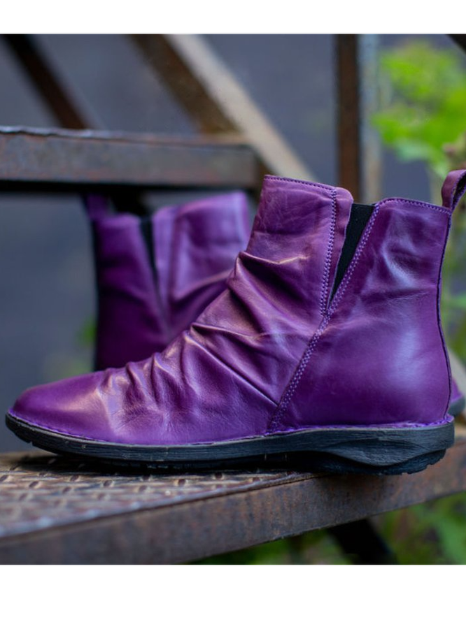 Women Winter Daily Casual Zipper Flat Heel Plain Blue Boots
