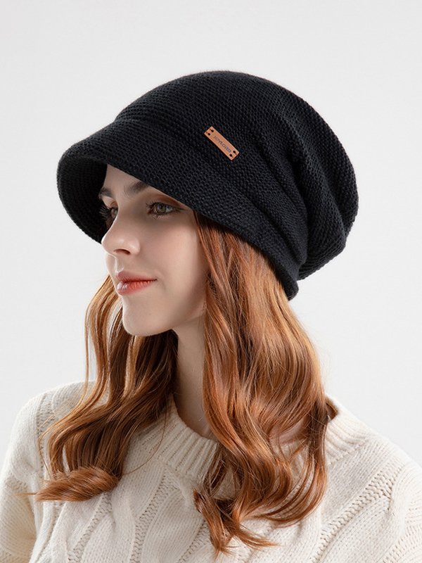 Casual Waffle Plaid Velvet Beanie Daily Commuting Home Accessories