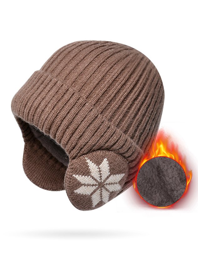 Casual Wool Snowflake Pattern Velvet Beanie Daily Commuting Home Outdoor Sports Accessories