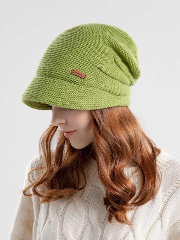 Casual Waffle Plaid Velvet Beanie Daily Commuting Home Accessories