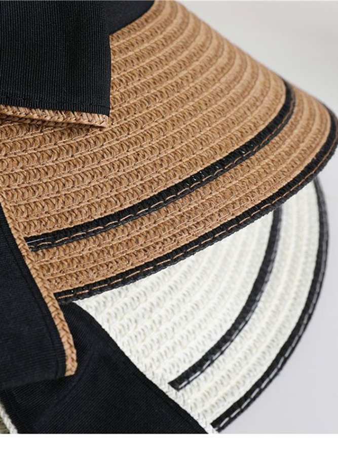 Large edge sun protection sunshade bow sun hat