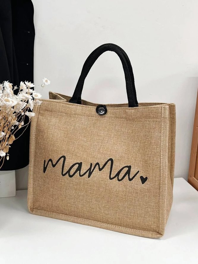 Portable Linen Large Capacity Casual Shoulder Bag