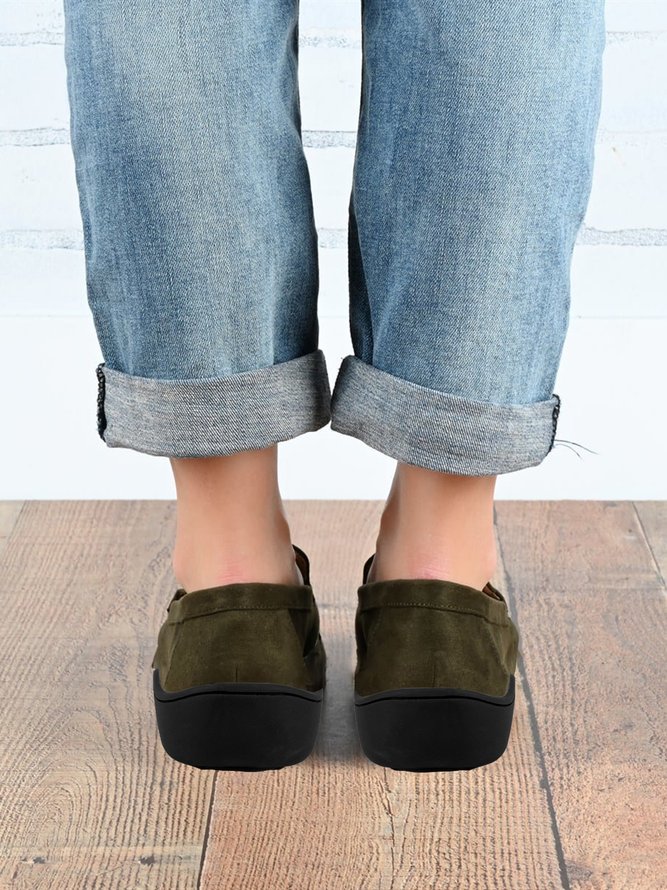 Faux Suede Comfortable and Soft Commuter Flat Loafers