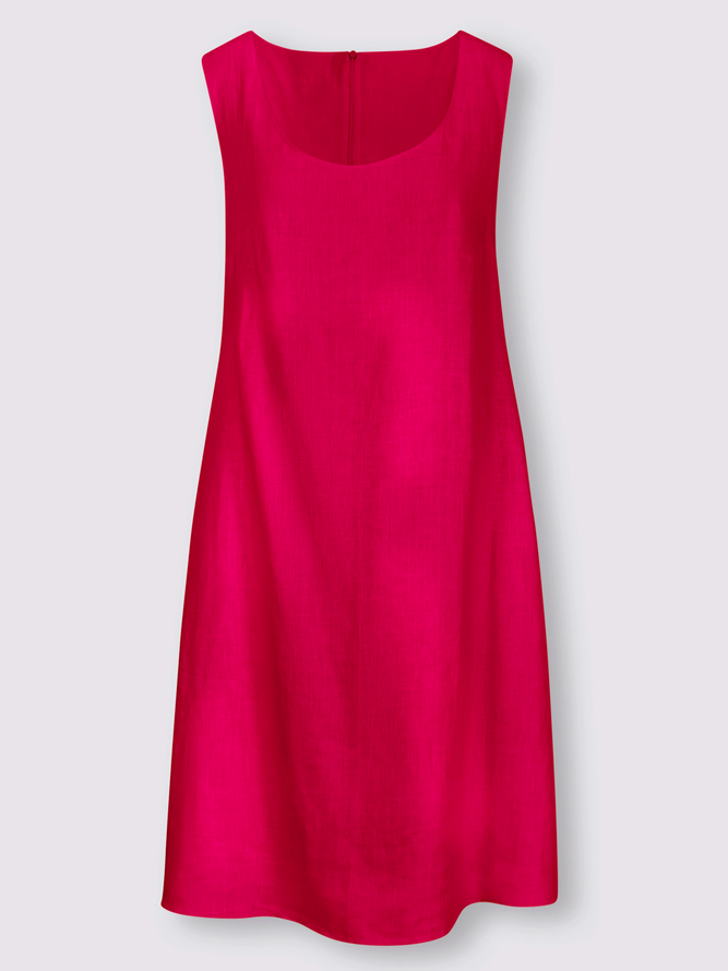 Plain Cotton Loose Boho Dress