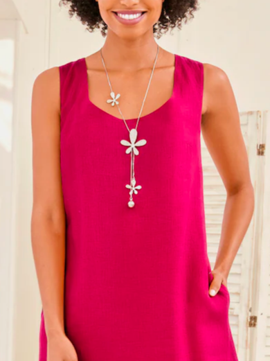 Plain Cotton Loose Boho Dress
