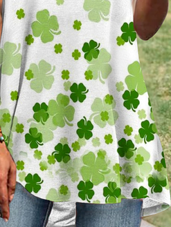 Women's Crew Neck Four-Leaf Clover Knitted Casual Top
