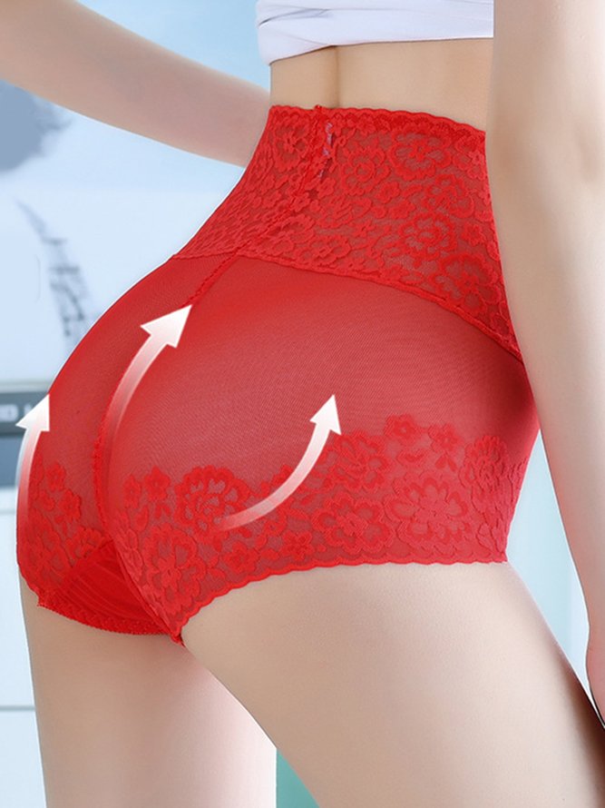 Sexy Lace Mid Waist Briefs
