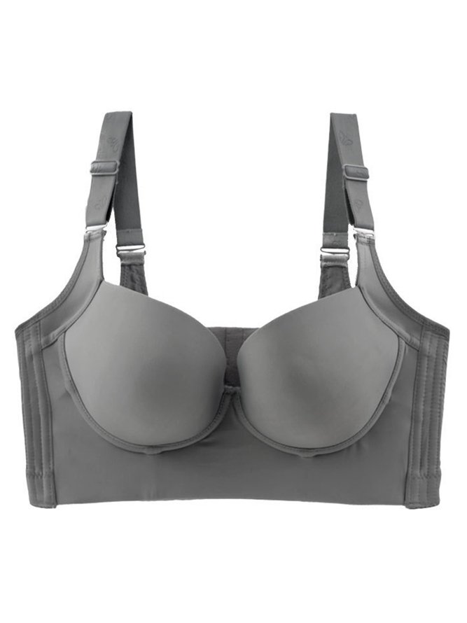 Soft and Comfortable Wide Back Buckle Gather A-F Full Cover Cup Bra
