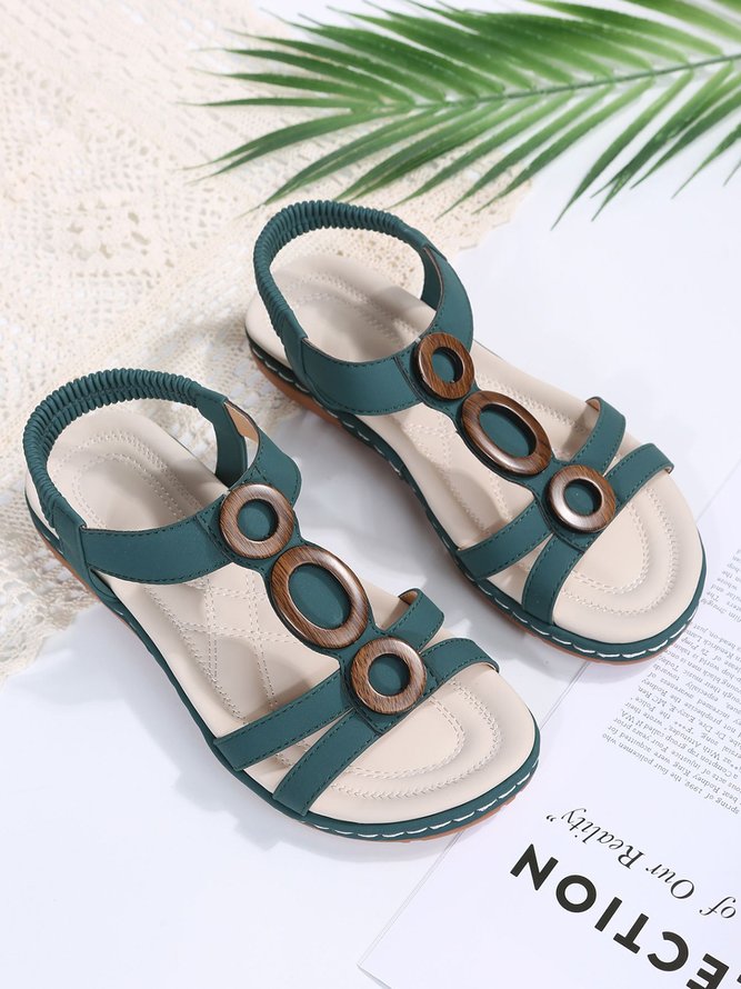 Vintage Comfy Sole Slip On Strappy Sandals