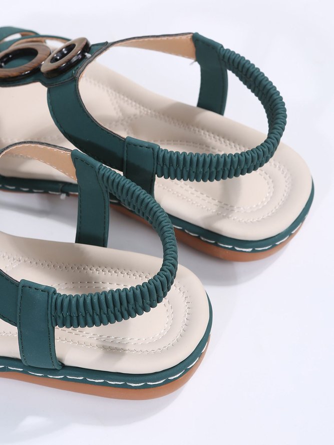 Vintage Comfy Sole Slip On Strappy Sandals