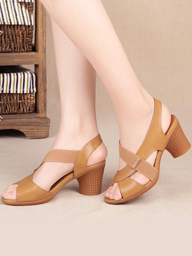 Retro Block Heel Sandals
