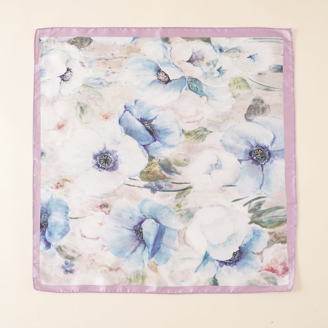 Silk Art Floral Pattern Scarf Square Daily Commuting Accessories