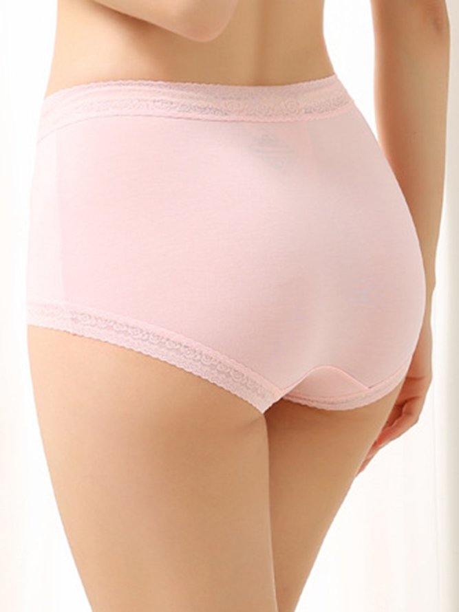 Mulberry Silk Antibacterial Lace Mid-Waist Briefs
