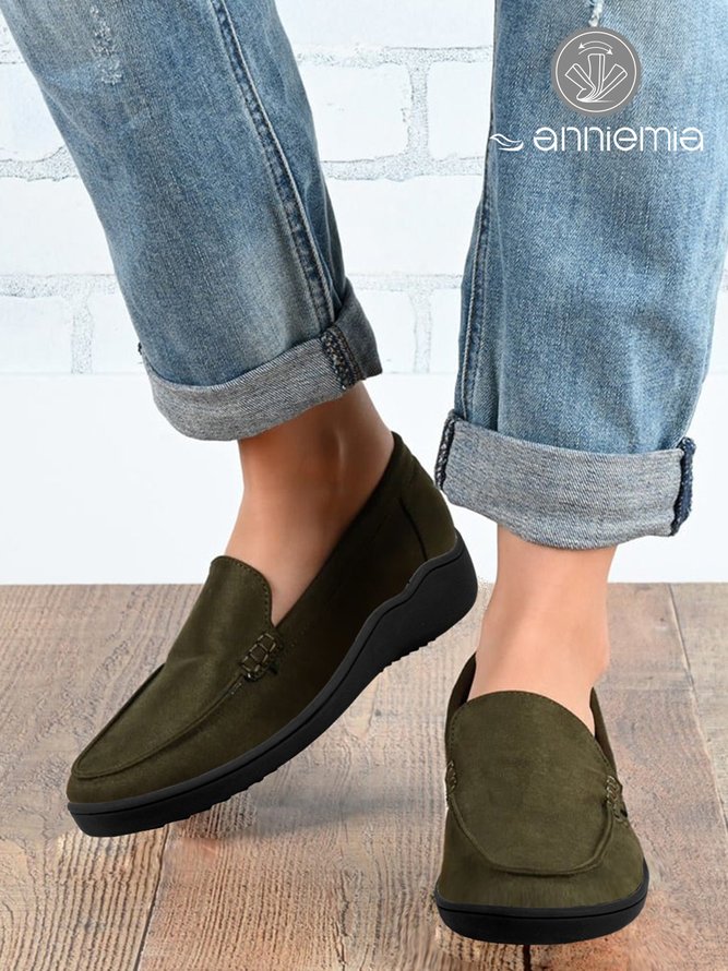 Faux Suede Comfortable and Soft Commuter Flat Loafers