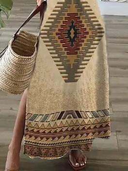 V Neck Ethnic Ethnic Dress