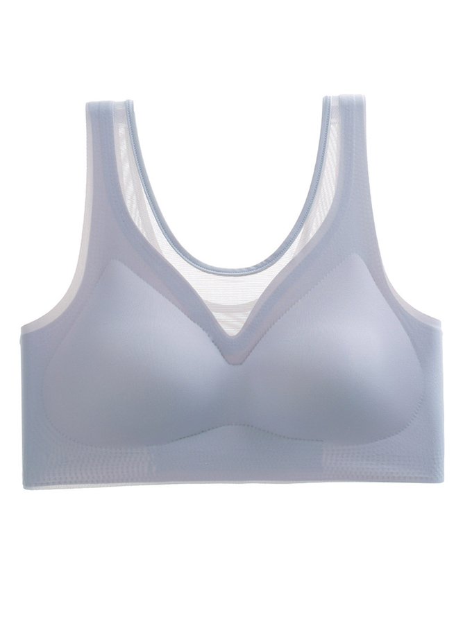 Sexy Push Up Ice Silk Latex Seamless Tank Bra
