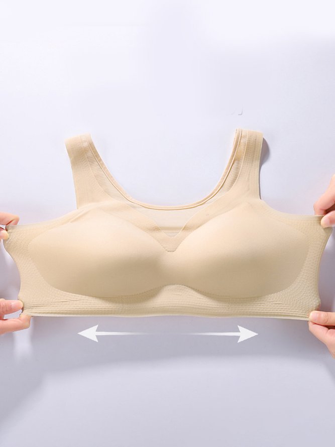 Sexy Push Up Ice Silk Latex Seamless Tank Bra