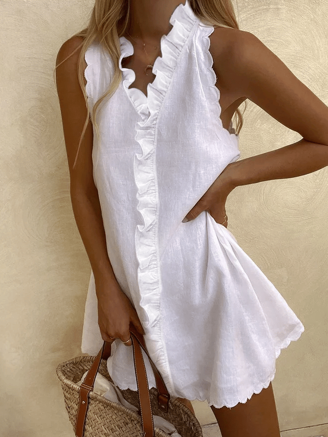 Linen Devore Loose Cotton And Linen Dress