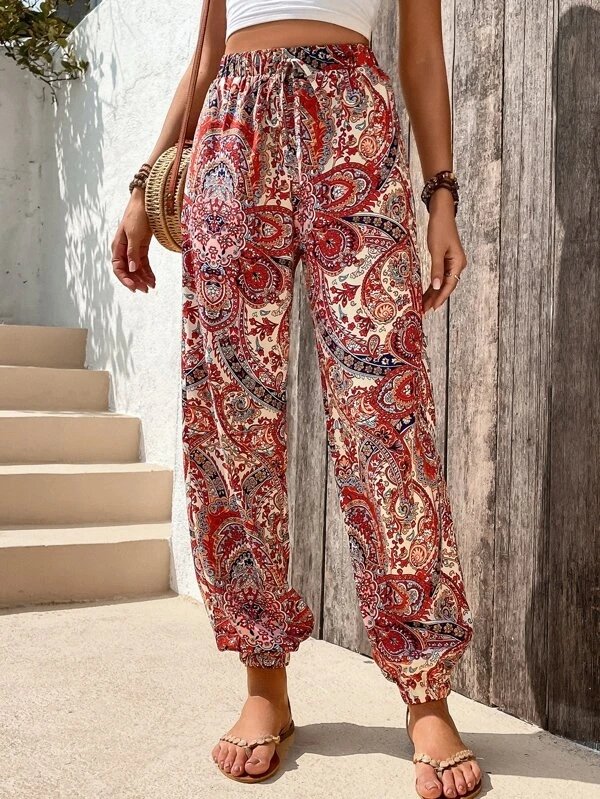 Women's Vintage Loose Paisley Summer Pants