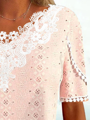 Casual Loose Lace Hollow Summer Shirt