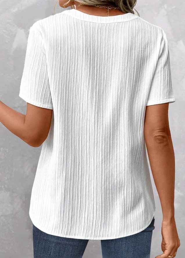 Plain V Neck Simple Shirt