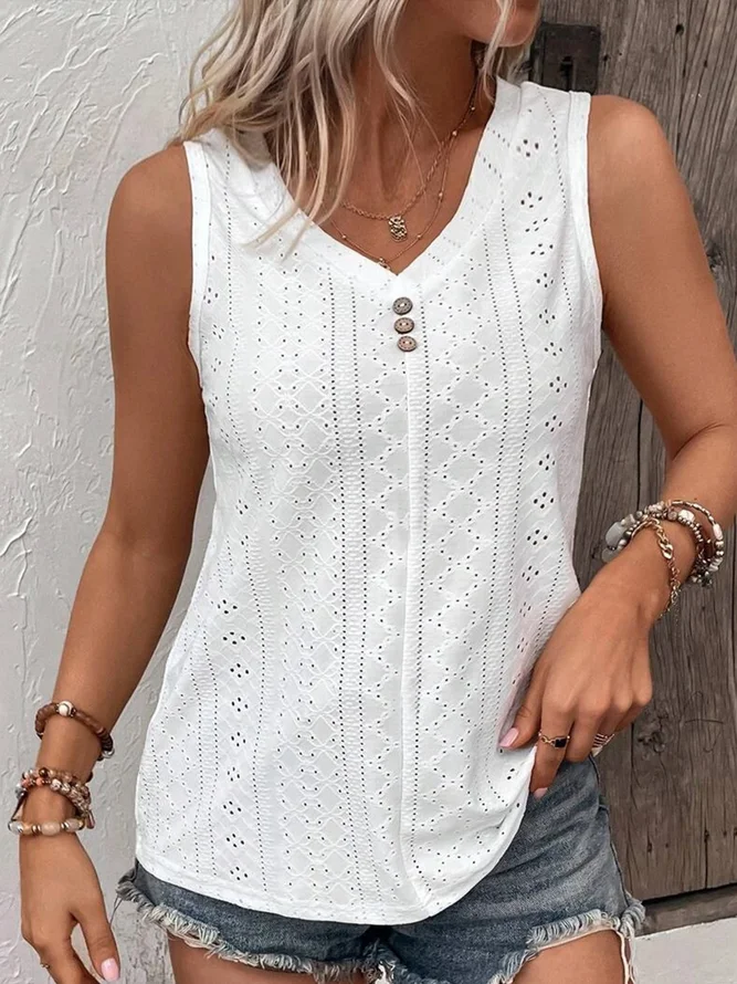 Eyelet Embroidery  Front Tank...